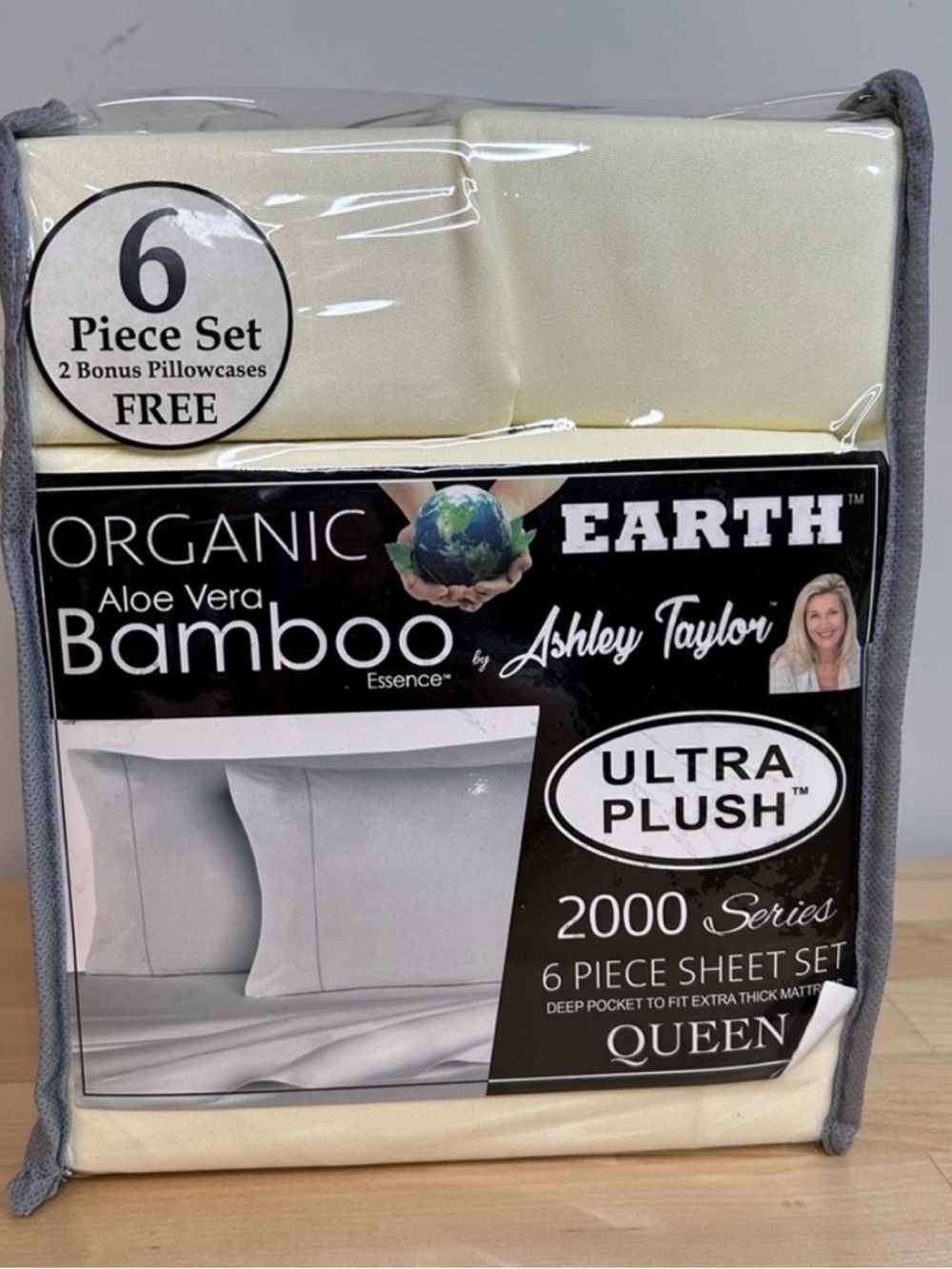 Ashley Taylor Queen Bamboo Sheet Set Ivory Cooling 6pc Ultra Plush